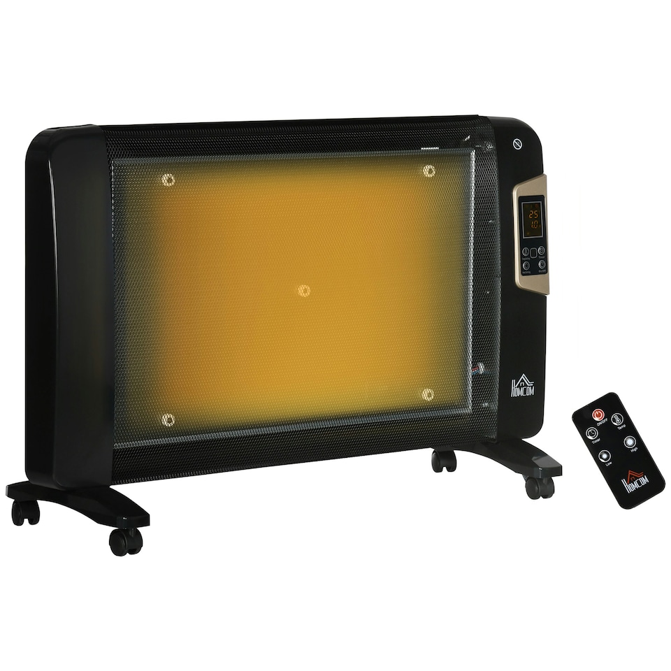 image 1 of HOMCOM Mica Electric Space Heater, Portable Heater, 2 Heat Settings, Black