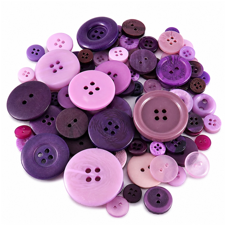 image 1 of 100g Round Resin Button, Assorted Sizes - 2 & 4 Holes