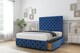 image 4 of Sloomy Watson Navy Plush Divan Bed Base 2 Drawers Right Side With 54 Inch Floor Standing Headboard & 12 Inch Matching Footboard | Blue | Navy | King | 1