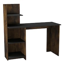 FRANCO Computer Desk Workstation 4-Tier Shelves Home Office Study Writing Table | Multi | Rustic Brown | 1