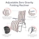 image 3 of Groundlevel Garden Lounge Recliner Chair with Striped Cushion | Cream | Natural