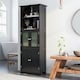 image 9 of COSTWAY Bathroom Storage Cabinet 2 Doors Display Organizer Black Black
