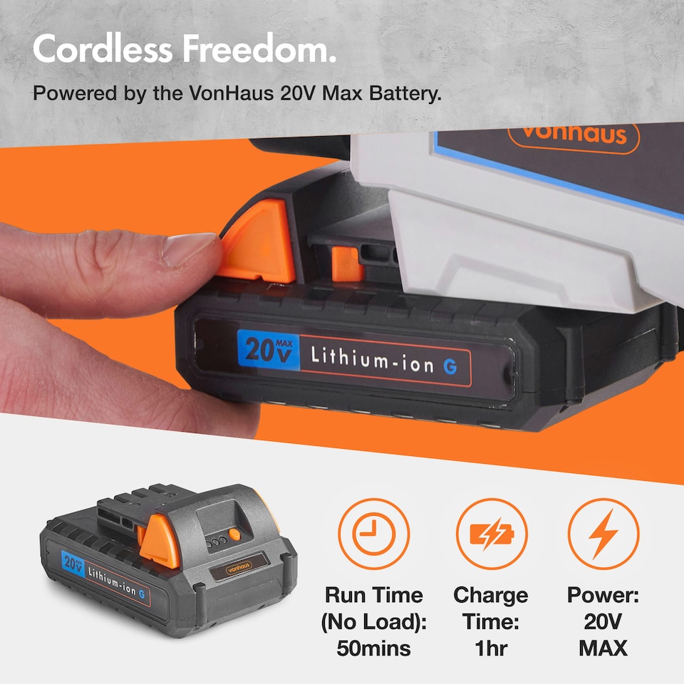 image 1 of VonHaus Grass Trimmer Cordless with 20V Battery