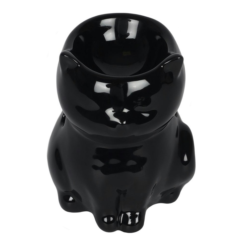 image 1 of Something Different Cat-Shaped Oil Burner - Black - One Size