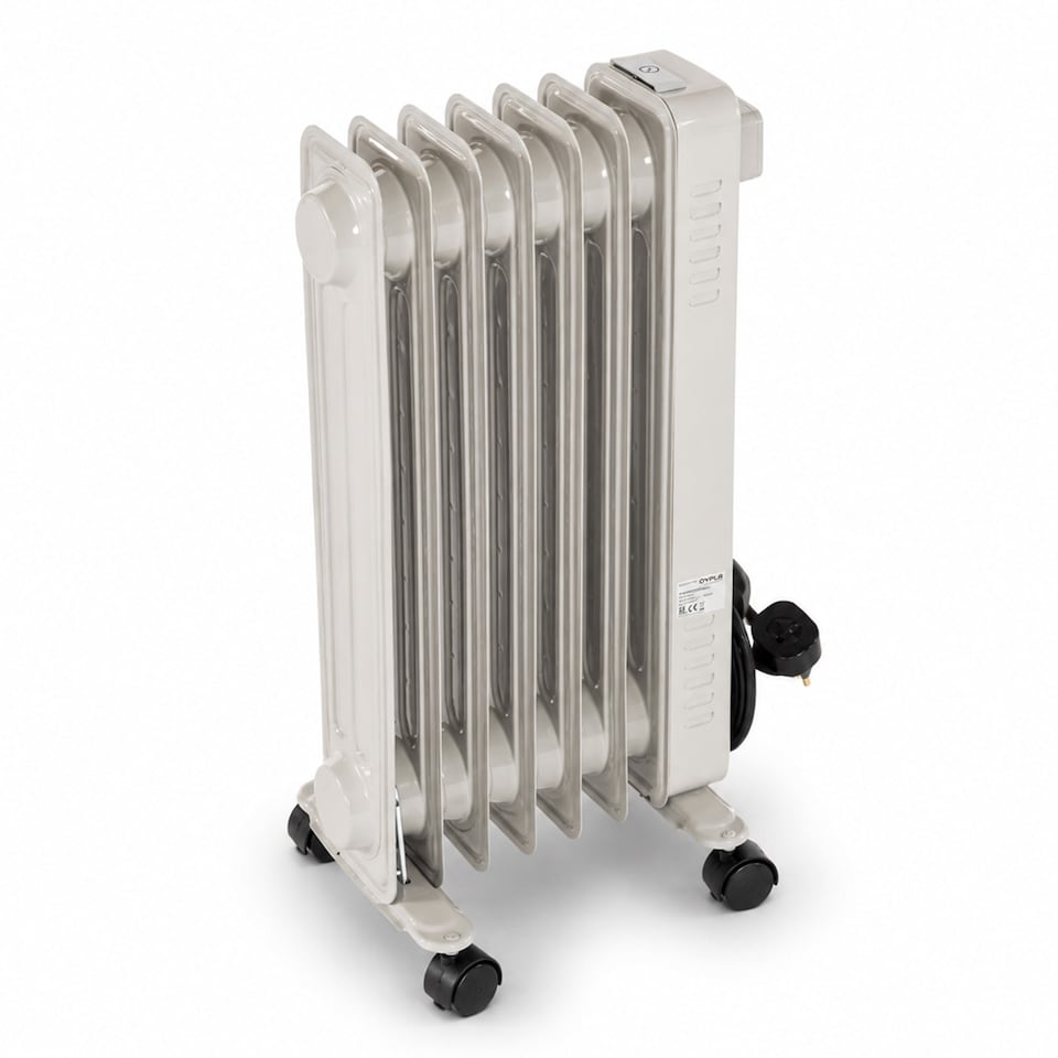 image 1 of 1500W 7 Fin Portable Oil Filled Radiator Electric Heater