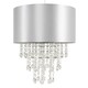 image 4 of ValueLights Pair of - Grey Cylinder Ceiling Pendant Light Shades with Clear Acrylic Jewel Effect Droplets - Complete with 10w LED GLS Bulbs 3000K Warm White
