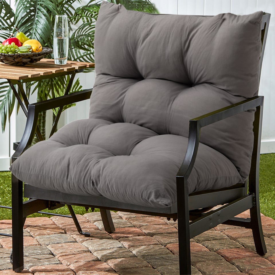 image 1 of Living and Home Rectangular Tufted Bench Cushion Seat Pad, Dark Grey-120 x 80cm | Grey | Dark Grey