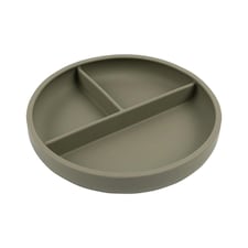 Tiny Dining Baby Divided Silicone Suction Plate - Silver Sage Green