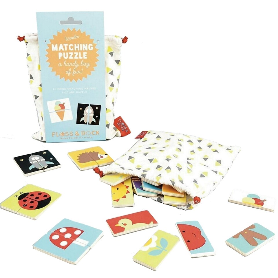 Floss & Rock Wooden 36 Piece Matching Puzzle Game