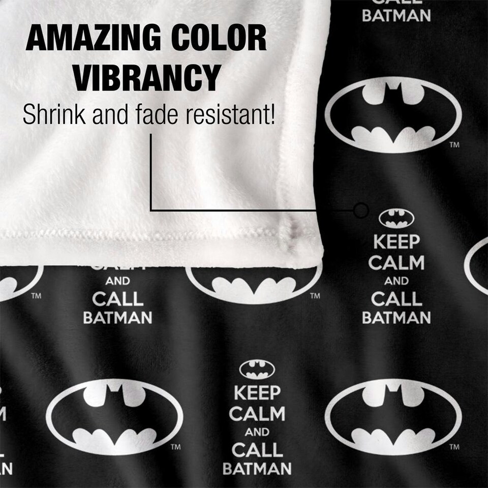 image 1 of Batman Keep Calm And Call Batman Blanket - Multicoloured - One Size
