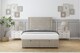 image 1 of Sloomy Ashford Cream Plush Ottoman Bed Base With 26" Strutted Headboard 5' King | Cream | Cream | King | 1