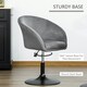 image 5 of HOMCOM Swivel Bar Stool Fabric Dining Chair Dressing Stool Tub Seat Grey