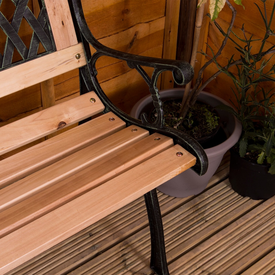 image 1 of Garden Vida 3 Seater Garden Bench Outdoor Patio Seating, Twin Cross Style