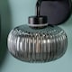 image 2 of ValueLights Amaia Pair of Matte Black IP44 Rated Single Smoked Ribbed Glass Wall Lights