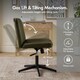 image 3 of VonHaus Dawson Green Velvet Desk Chair with 360° Swivel & Wide Seat Green