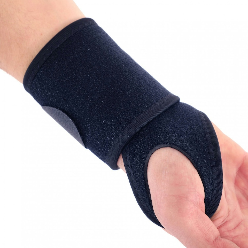 image 1 of Oypla Black Neoprene Adjustable Pain Relief Wrist Support Strap Black | One Size