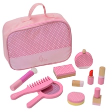 Teamson Kids Fashion Polka Dot Print Chloe Wooden Vanity Accessories Makeup kit