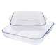 image 1 of Argon Tableware 2pc Square Glass Oven Dish Set - 2 Sizes | Clear | Clear | 2 Sizes