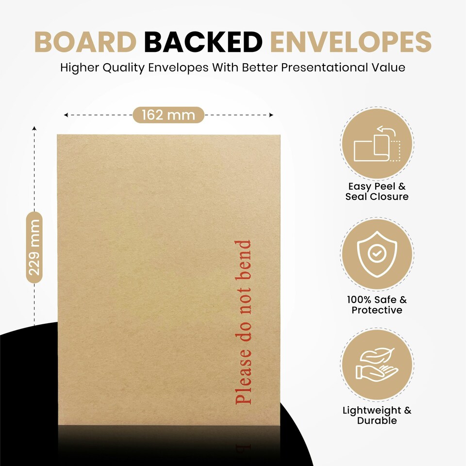 image 1 of Box of 125 C5 Board Back Envelopes (162 x 229mm)