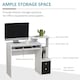 image 3 of HOMCOM Computer Desk with Sliding Keyboard Tray Storage Drawer Shelf White