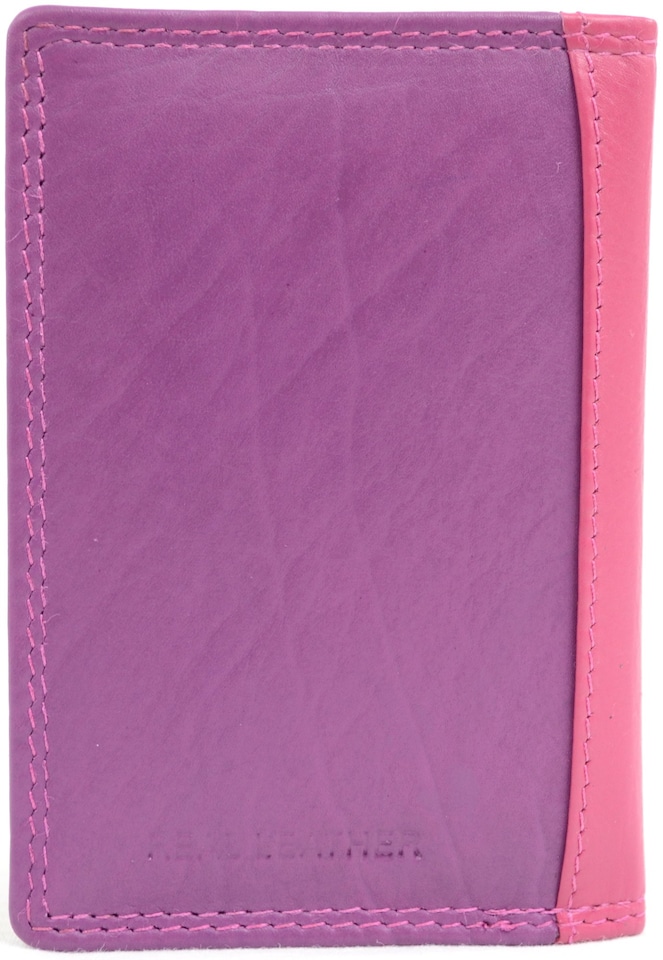 image 1 of London Leathergoods Unisex Soft Leather Credit Card/Travel Card Holder/Wallet | Pink | Blush