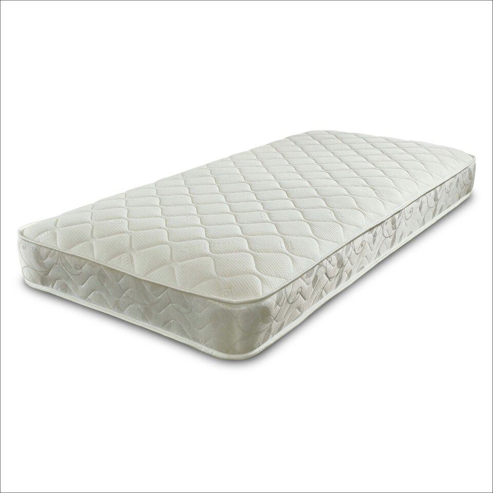 image 1 of Hybrid Coil Spring and Memory Foam Mattress - 19cm Deep, Soft-Medium Feel | White | Single