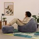 image 2 of icon Kingston Cord Adults Bean Bag Chair and Pouffe, Ready Filled Beanbag and Footstool Charcoal Grey Grey