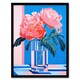 image 1 of Perfect Peonies Flower Blooms Glass Vase Home Decor Black Framed Wall Art Print A4