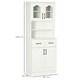 image 7 of HOMCOM Kitchen Cupboard Storage Cabinet w/ 4 Doors and Adjustable Shelves,White