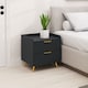 image 2 of HOMCOM Bedside Table, Bedside Cabinet with 2 Drawers, Side End Table with Metal Legs for Bedroom Living Room, Black