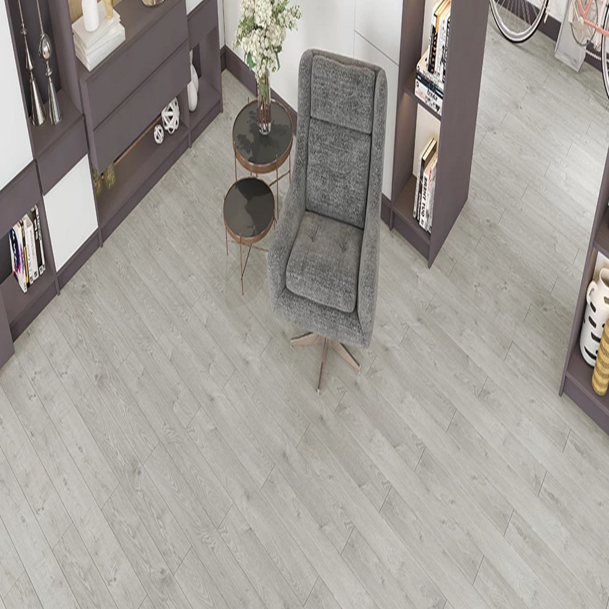AGT EfftPre Everest PRK903 Wood Effect Click Laminate Flooring - Plank (12mm) For Domestic & Commercial Use Grey Grey 1