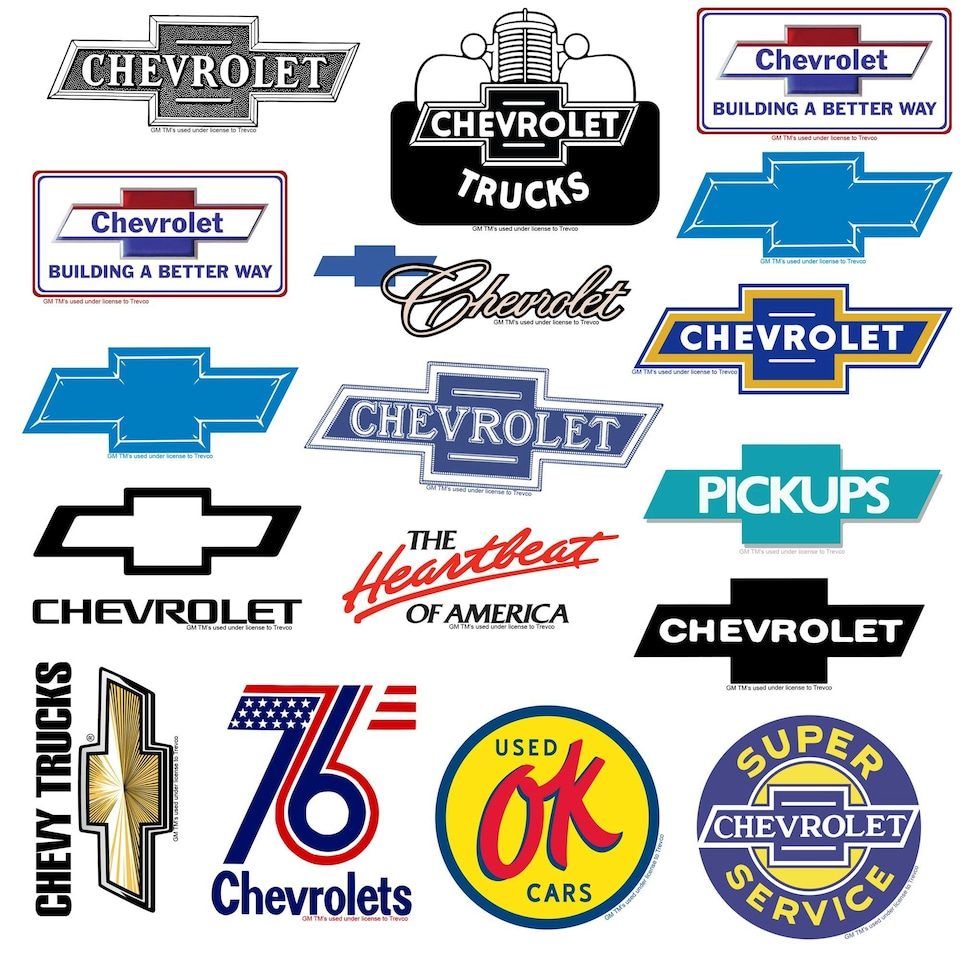 image 1 of Chevrolet Deluxe Logo Stickers (Pack of 50) - Multicoloured - One Size
