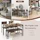 image 5 of COSTWAY 4-piece Dining Set Table with Chairs & Bench Brown Brown