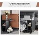 image 10 of HOMCOM C-Shape End Table Storage Unit w/ 2 Shelves 4 Wheels Black Yellow