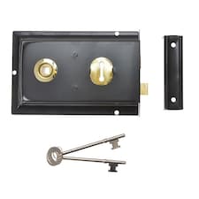 Yale Locks P334 Rim Lock 156 X 104mm - Black - 156 x 104mm Black
