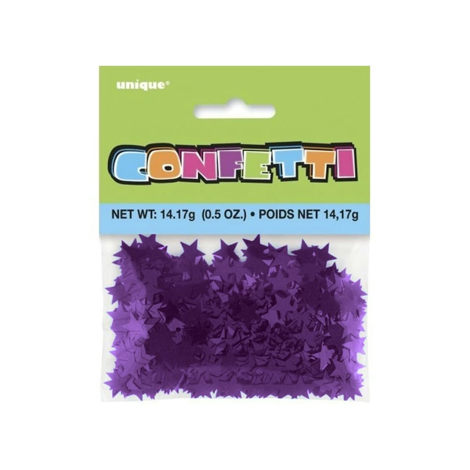 image 1 of Unique Party Paper Stars Confetti - Purple - One Size
