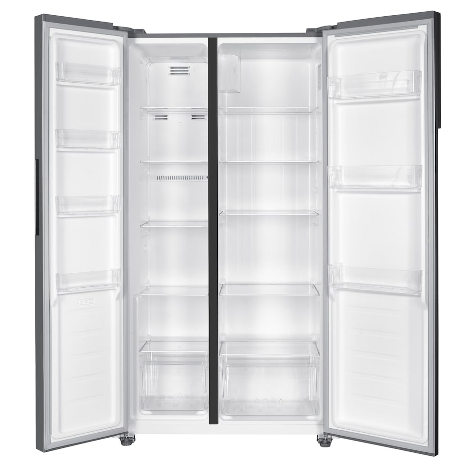 image 1 of HYE 442 Litre No Frost American Fridge Freezer, 91cm, Silver - RF01AM442S01