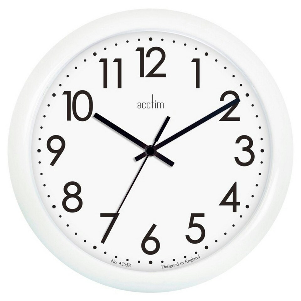 Acctim Abingdon Plastic Wall Clock - Black/White - One Size