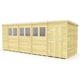 image 1 of 18 x 6 Feet Pent Shed - Single Door With Windows - Wood - L178 x W533 x H201 cm | Brown