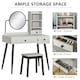 image 5 of HOMCOM Dressing Table Set with 3 Drawers, Storage shelves and Stool, Grey