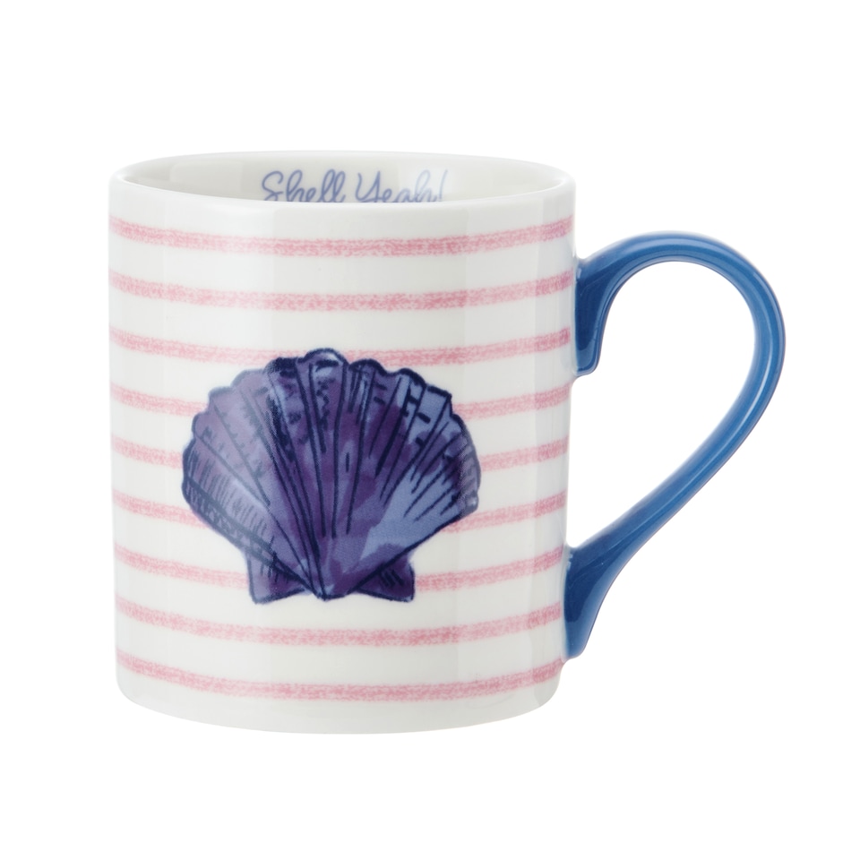 image 1 of Mikasa Shell Straight-Sided Porcelain Mug, 280ml | Blue