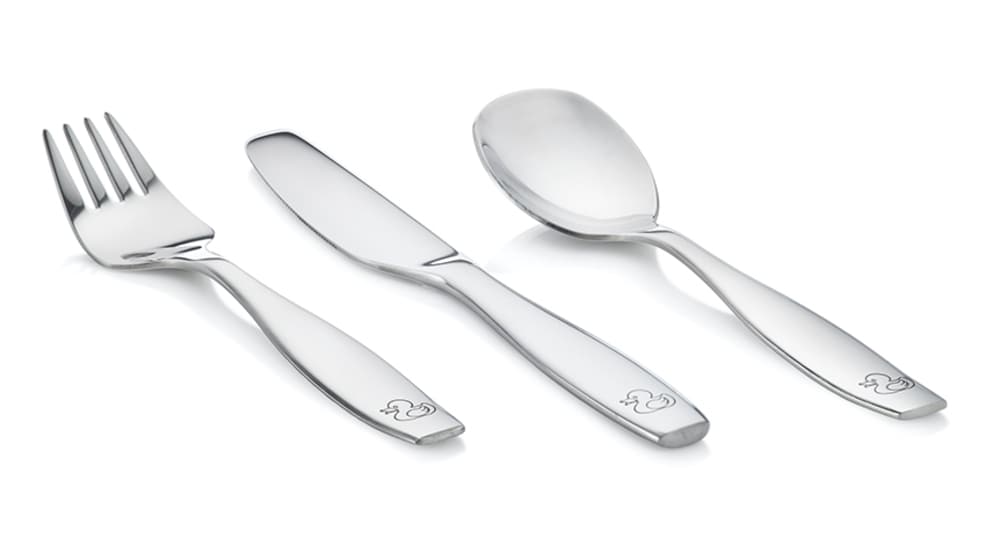 3 piece Child's Knife Fork & Spoon Set with Duck Design