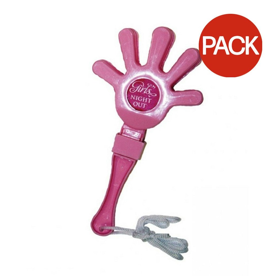 Amscan Girls Night Out Cord Hand Clappers (Pack of 4) - Pink/White - One Size
