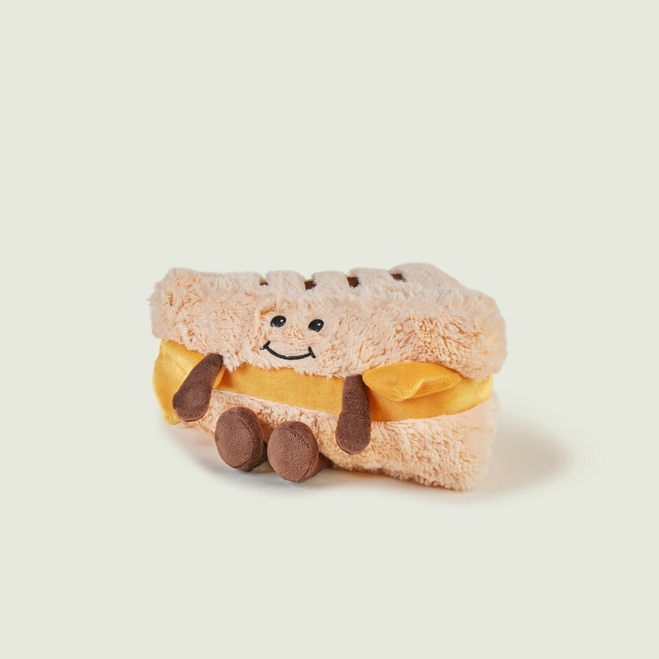 image 1 of Warmies Grilled Cheese Microwavable Weighted Teddy
