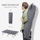 image 4 of Outsunny Double Camping Folding Cot Outdoor Portable Sleeping Bed, Grey