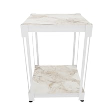 Decorotika Zenas 40 cm Square Side End Table with Metal Frame
