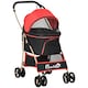 image 1 of PawHut 3 In 1 Pet Stroller, Detachable Dog Cat Travel Carriage - Red