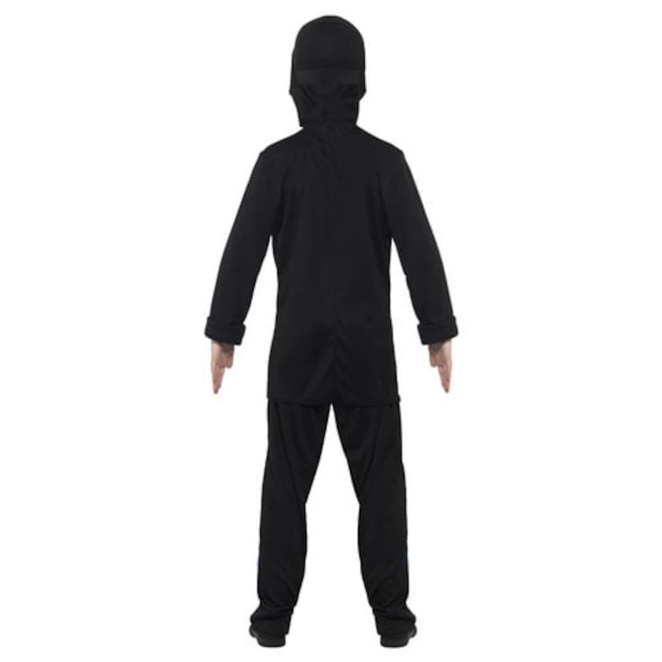 image 1 of Ninja Assassin Black & Blue Fancy Dress Costume Kids Unisex Small - Age 4-6