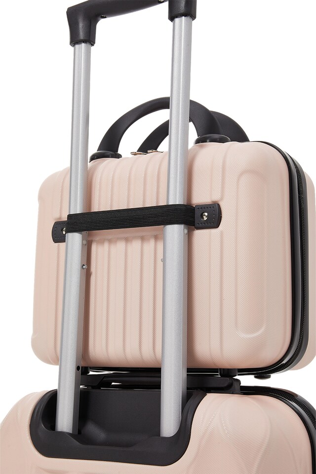 image 1 of Living and Home 2-Piece Hard Shell Suitcase Set - Pink 20" & 14"