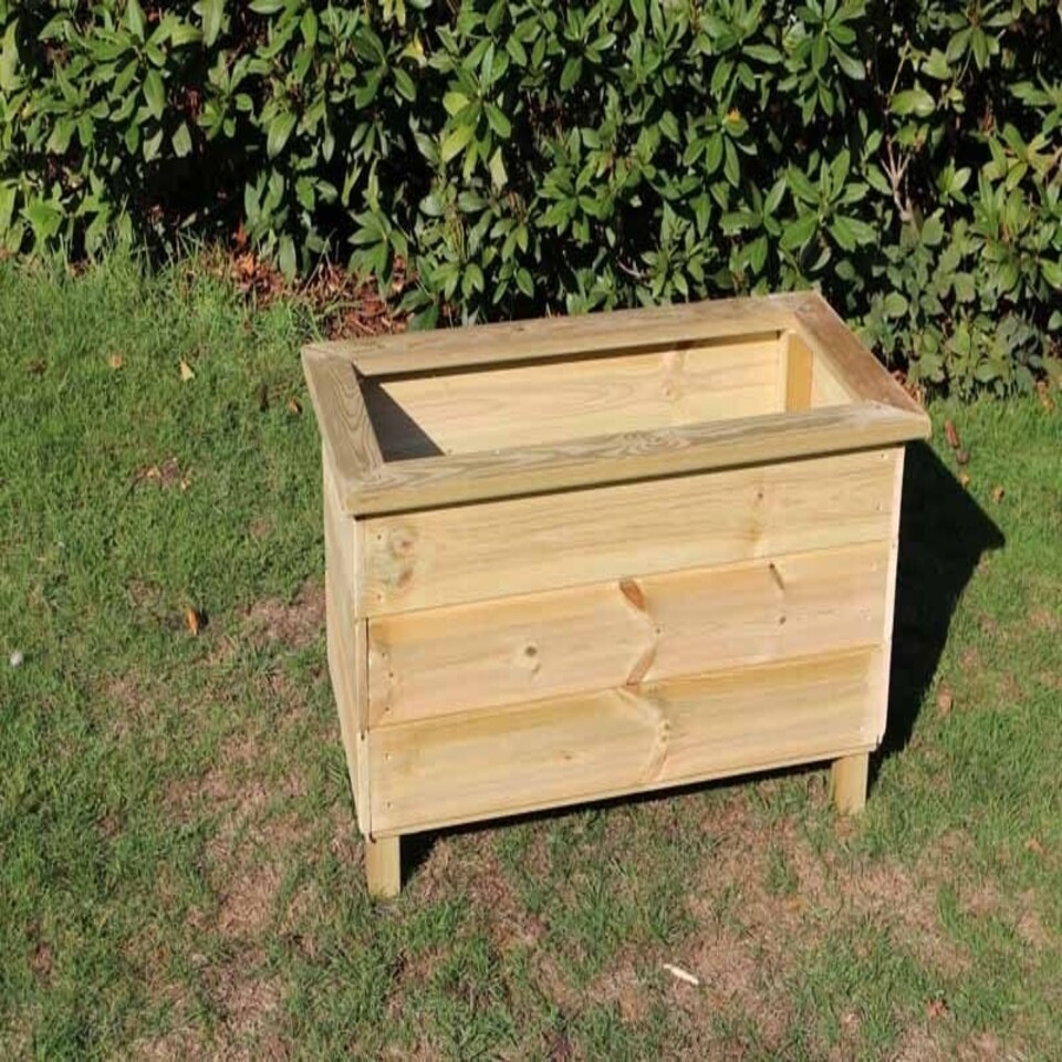 image 1 of Trough Planters, Wooden Garden Pot/Tub for Plants - L40 x W80 x H40 cm - Fully Assembled Brown